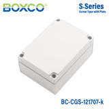 Boxco S-Series 125×175×75mm Plastic Enclosure, IP67, IK08, PC, Grey Cover, Screw Type