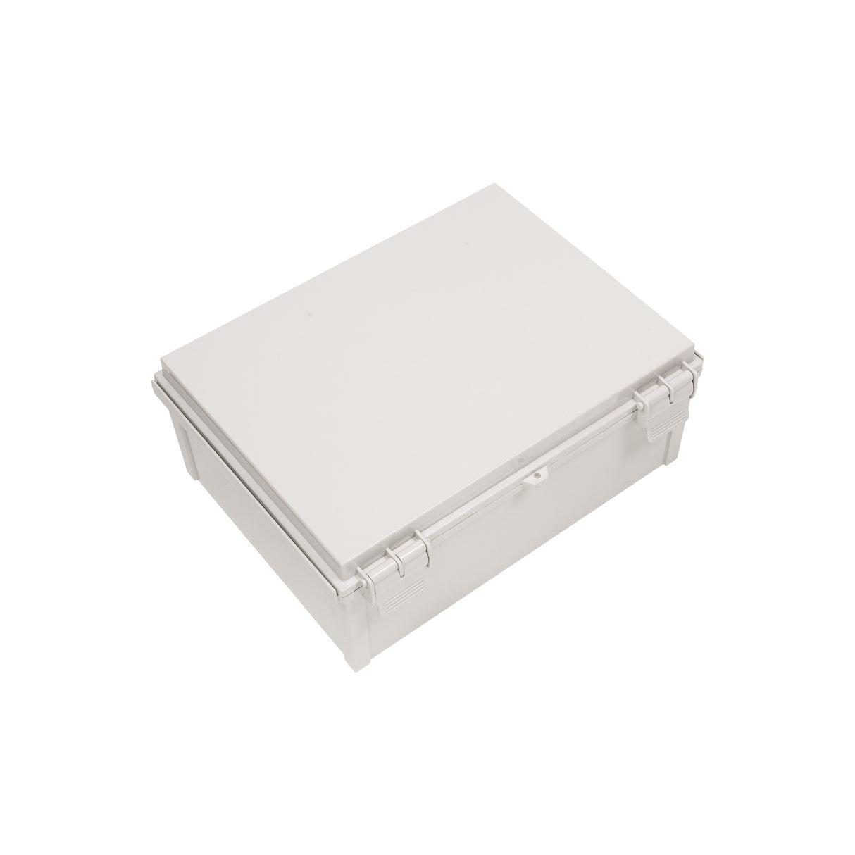 Boxco Q-Series 300x400x150mm Plastic Enclosure, IP67, IK08, ABS, Grey Cover, Hinge Type with Plate - PHOTO 1