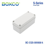 Boxco S-Series 80×180×85mm Plastic Enclosure, IP67, IK08, PC, Grey Cover, Screw Type