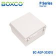 Boxco P-Series 300x300x150mm Plastic Enclosure, IP67, IK08, ABS, Grey Cover, Molded Hinge and Latch Type