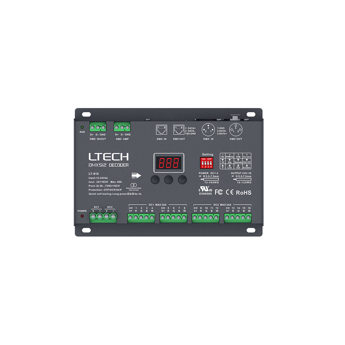 Ltech LT-916 Constant Voltage Decoder - DMX/RDM