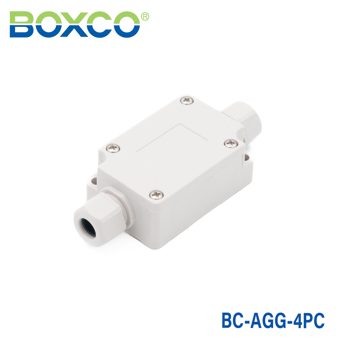 Boxco Terminal Box 4-pole with Waterproof Connector 40x60x24mm, IP67, IK08, ABS, Grey Cover