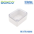 Boxco S-Series 150x200x100mm Plastic Enclosure, IP67, IK08, PC, Transparent Cover, Screw Type