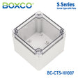 Boxco S-Series 100x100x75mm Plastic Enclosure, IP67, IK08, PC, Transparent Cover, Screw Type