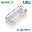 Boxco S-Series 80×180×70mm Plastic Enclosure, IP67, IK08, PC, Transparent Cover, Screw Type