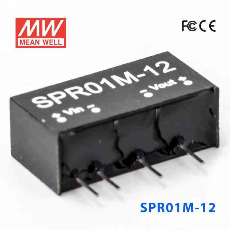 Mean Well SPR01M-12 DC-DC Converter - 1W - 10.8~13.2V in 12V out