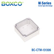 Boxco M-Series 130x130x60mm Plastic Enclosure, IP67, IK08, PC, Transparent Cover, Screw Type
