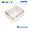 Boxco Q-Series 300×400×160mm Plastic Enclosure, IP67, IK08, ABS, Transparent Cover, Plastic Hinge and Latch Type